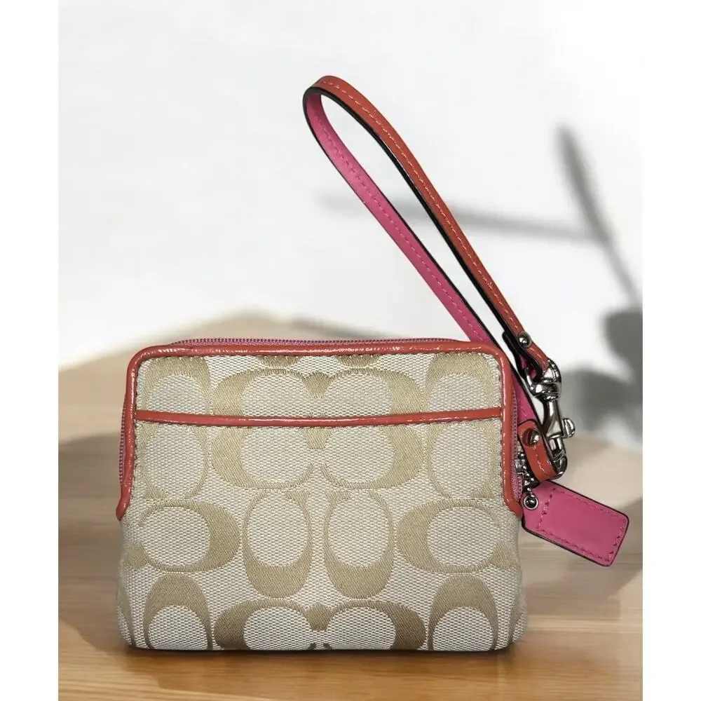 Y2K Coach F16879 Signature Floral Carly Hobo Bag & Corner Zip Wallet